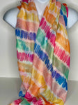 Rainbow print scarf in multicolour shades