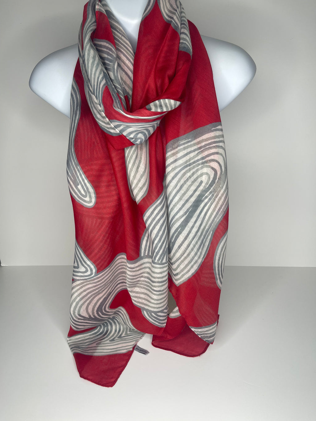 Red abstract design scarf
