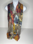 Vintage floral print scarf in multi-coloured muted shades