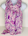 Lilac tie-dye print scarf