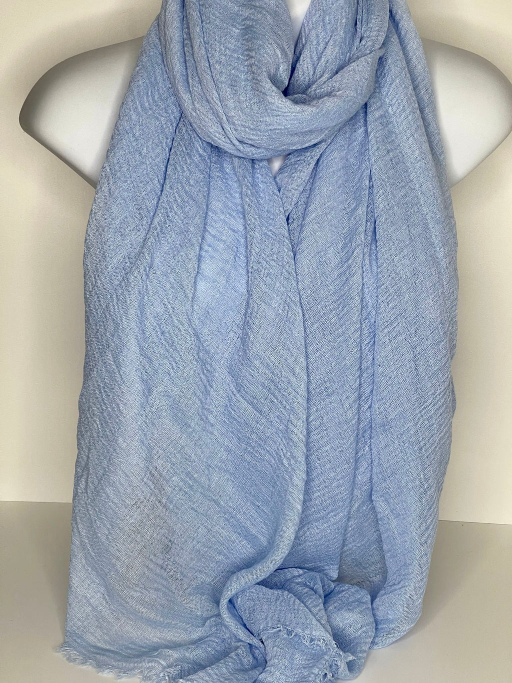 Muslin cotton scarf in baby blue