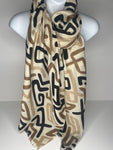 Coffee and cream abstract design scarf