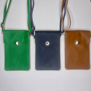 Sumptuous pebble-grain Italian leather phone bag - various styles (3)